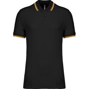 Kariban Gestreepte herenpolo korte mouwen K272 - Black / Yellow - XL
