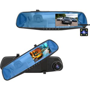 Dashcam voor Auto - 4.3 Inch - Full HD 1080P Auto Rij Recorder - Achteruitkijkspiegel DVR - Nachtzicht, Bewegingsdetectie, Parkeermodus - 6M Achteruitrijcamera - Zonder Geheugenkaart - Zwart