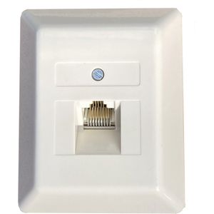 WANDCONTACTDOOS 1x UTP 8-polig modulair RJ45 - opbouw - schroefaansluitingen - voor data of telefonie - aansluitdoos - 74220