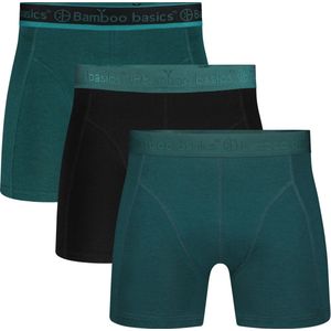 Bamboo Basics Heren Bamboe Boxershorts Rico (3-pack) - Petrol - Ondergoed Heren - Boxershort Heren Lange pijp - Maat S