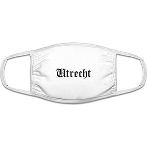 Utrecht mondkapje | gezichtsmasker | bescherming | bedrukt | logo | Wit mondmasker van katoen, uitwasbaar & herbruikbaar. Geschikt voor OV