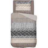 Snoozing Knitted Wool - Flanel - Dekbedovertrek - Eenpersoons - 140x200/220 cm - Multi kleur