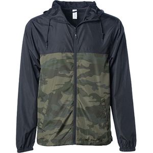 Unisex Lightweight Windbreaker Outdoorjas Forest Camo/Black - XS