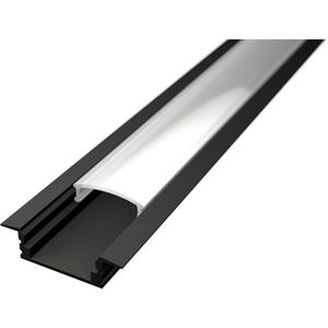 LED Strip Profiel - Velvalux Profi - Zwart Aluminium - 1 Meter - 24.7x7mm - Inbouw