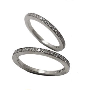 Ring - wit goud - 14 krt - diamant - 0.18 crt - aanschuifring - Verlinden juwelier