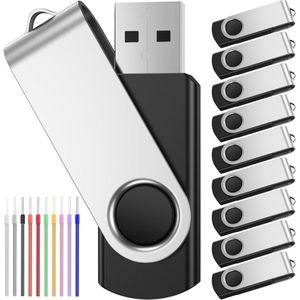 16GB USB Flash Drives Multipack met Lanyards - Draagbare 10 Pack Pen Drive