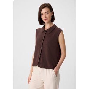 comma - Strickjacke - Mouwloos Vest - Zacht - Katoenmix