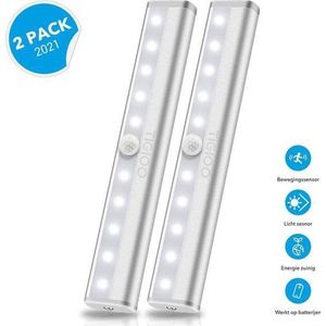 2 Stuks - Led verlichting met bewegingssensor - Kastverlichting - Draadloos - Trapverlichting - Keukenverlichting  - 15CM - Sensorlicht