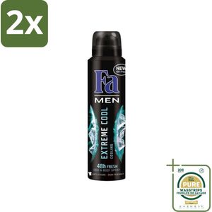 Fa Men - Extreme Cool - Deodorant Spray - Coolend - 150 ml - Voordeelverpakking - 2 stuks - Koele geur - Frisse geur