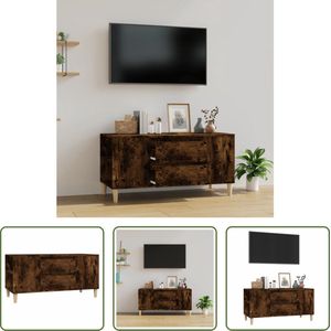 The Living Store Tv-meubel Scandinavische stijl - 102x44.5x50 cm - Gerookt eiken - Duurzaam hout