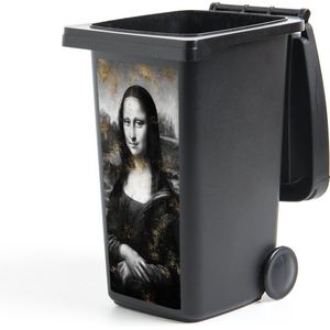 Container sticker Mona Lisa - Goud - Zwart - 38x80 cm - Kliko sticker