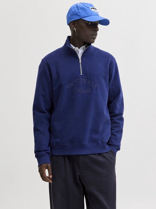 Jack & Jones Jorbleecker branding sweat high neck bf kobalt