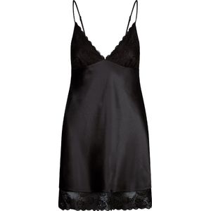 Lingadore - Exclusives - Slipdress - Zwart - Hoogwaardig Satijn met Kanten Details