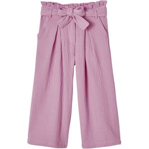 Vertbaudet - Wijde Korte Broek - Katoengaas - Paperbag-stijl - Meisjes