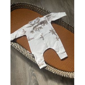 Boxpakje Jungle - Ecru/Bruin - Little Adventure - Maat 62/68 - Dierenprint - GOTS keurmerk