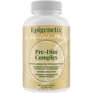 Epigenetix - Pre-Dim Complex - 60 premium capsules - Voor vrouwen én mannen die hun hormonale balans willen ondersteunen, bij overgangsklachten, PMS, of hormonale disbalans, hoogwaardig Broccoli Kiemextract + Curcuma C3 Complex