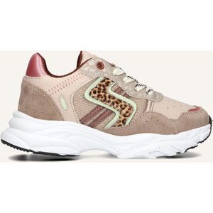 Ton & Ton Meisjes Lage sneakers Chunky zool Sanna - Taupe - Textiel - Maat 33