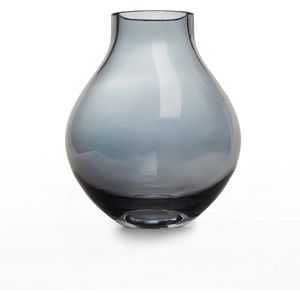 Grote iconische luxe glazen vaas - SOLDEN -15% - Belgische design merk - bolvorm - lichtblauw-zilver, Element Accessories: ENVIE 26SI