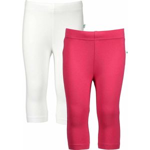 Blue Seven 2 PACK Bio Basic CAPRI  legging Wit en Donkerroze  - Maat 128