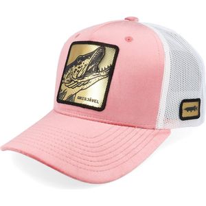 Hatstore- Grisjävel Gold Velvet Pink/White A-frame Trucker - Skillfish Cap