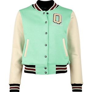 Queen Kerosin Vintage Love Dames Collegejas - beige/groen - L