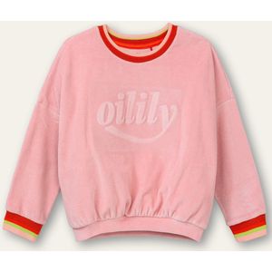 Hoft sweater 31 Solid sweat artwork 3D oilily logo Pink: 116/6yr