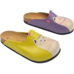 GOBY Clogs met Cats Playing – Handgemaakt – Hoge Kwaliteit – Maat 35