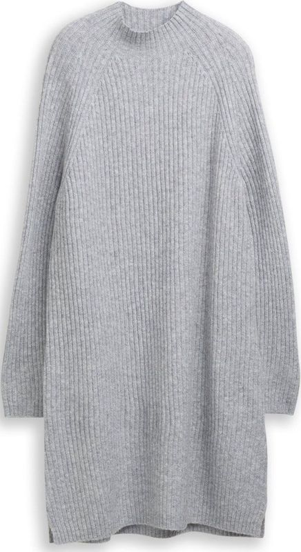 Tom Tailor Denim - Gebreide Jurk - Knielang - Lange Mouwen - Regular Fit