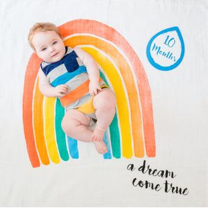 Lulujo Baby's First Year - swaddle & cards - A Dream Come True