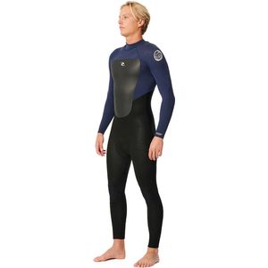 2025 Rip Curl Heren Omega 4/3mm Rug Ritssluiting Wetsuit - Slat