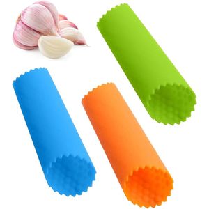 Siliconen Knoflookschiller - Set van 3 stuks (Blauw, Groen, Oranje)