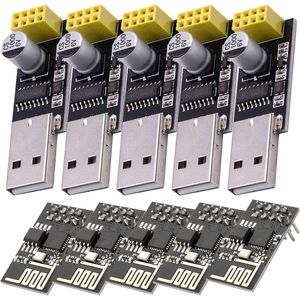 AZDelivery 5 x ESP8266 ESP-01 met USB-Adapter Wlan WiFi-Module compatibel met Arduino Inclusief E-Book!