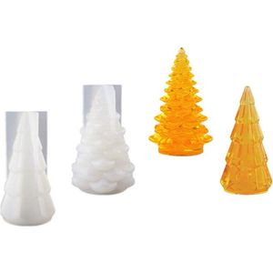 2-delige Kerstboom Hars Schimmel voor het maken van Kristal Agaat Ornament Sieraden Zeep Kaarslichthouder - DIY Ambachten (kleine harsvorm)