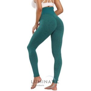 TikTok Legging - Sportlegging Dames - Squat Proof en Fitness Legging - Yoga Legging - High Waist Sport Legging - Anti Cellulite - Shapewear Dames - Push Up - Butt Lifter - Sportkleding Dames | Luminatic® | Groen | S