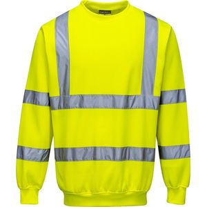 B303 - Hi-Vis Sweatshirt Geel met relflectie strepen Maat L