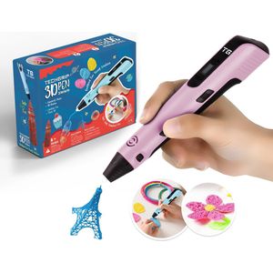 3D Pen - Nieuw Model 3D Pen - Extra Lange 3 Meter Laadkabel - Geschikt voor ABS & PLA Filament - Roze