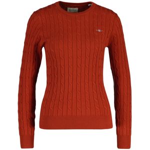 GANT Trui  lichtgrijs / oranjerood