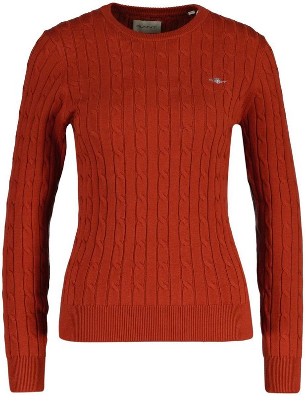 GANT Trui  lichtgrijs / oranjerood