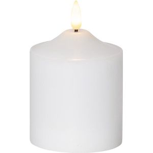 Star Trading kaarsvlam, zuilkaars, decoratie, wit, LED, timer, warm wit, 12 cm