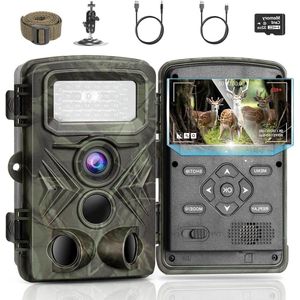 27 K wildcamera met bewegingsmelder - nachtzicht - 32G geheugenkaart - 48 MP - 20 inch videoscherm - infrarood - outdoor - waterdicht - diercamera - nachtzichtcamera. Wildcamera