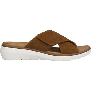 Piedi Nudi Kruisband Slipper Klittenband Cognac  Suede  10APN