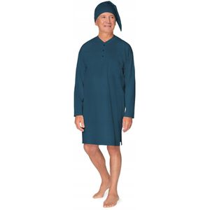 Martel Mikolaj heren nachthemd met lange mouwen- kleur : flessengroen - 100% katoen XXL