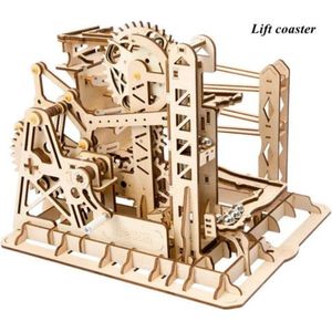 Robotime Lift coaster - Rokr - Marble rush - Knikkerbaan - Houten puzzel - Volwassenen - 3D puzzel - Modelbouw - DIY