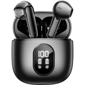 Soundtrex X-Pro Draadloze oordopjes - Bluetooth Oordopjes - Oortjes draadloos - Earpods - LED Display - Bluetooth 5.3 - Zwart