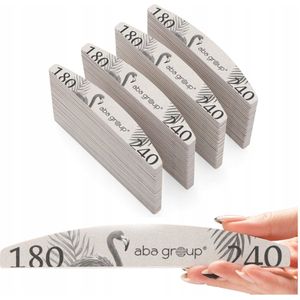 Aba Group - Nagelvijlset - Halve Maan - 100 Stuks - 180/240 - Slijtvast - Voor Professioneel Gebruik