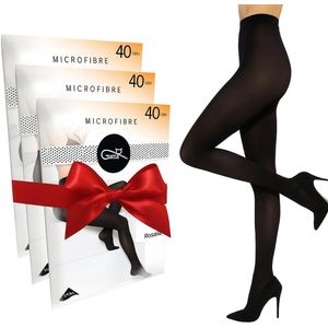 Gatta Rosalia - Panty Dames 40 DEN - Zwart – Comfort Basis Panty - Maat S – Voordeelpack ( 3 Stuks )