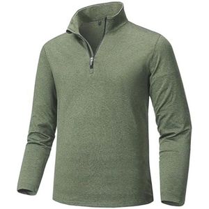Heren Half Zip Funktionsshirt Hardloopshirt Lange Mouw Licht Fleece Pullover Sport Ademend Wandershirt
