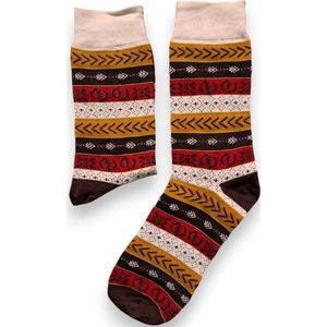 Afrikaanse sokken / Afro sokken - Mosterd Mud - Afrika print kousen / Happy Colorful Socks / Vrolijke sokken Maat 35-40