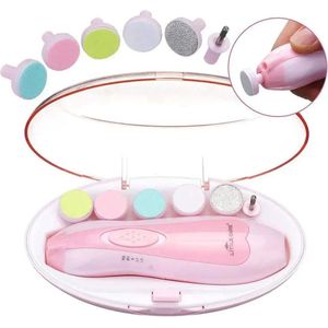 KoningBen® Baby Nagelvijl – Fluisterstil & Veilig – Inclusief LED Licht, 6 Opzetstukken & Batterijen – Manicure & Pedicure Set voor Baby’s en Volwassenen – Roze – Perfect Baby Cadeau