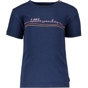 Bampidano - T-shirt donkerblauw met Little wonder in roze - Maat 56